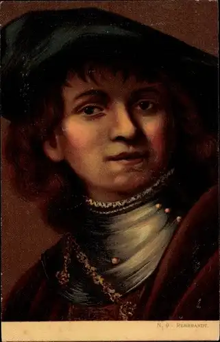 Künstler Ak Rembrandt, Männerportrait