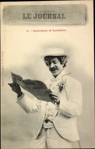 Zeitungs Ak Le Journal, Mann liest Zeitung