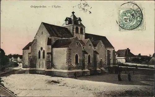 Ak Origny-le-Sec Aube, Kirche