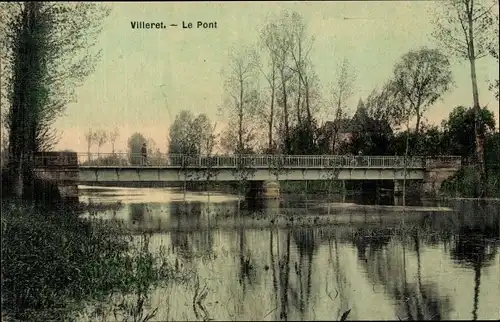 Ak Villeret Aube, Brücke