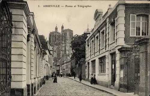 Ak Abbeville Somme, Post und Telegraphen