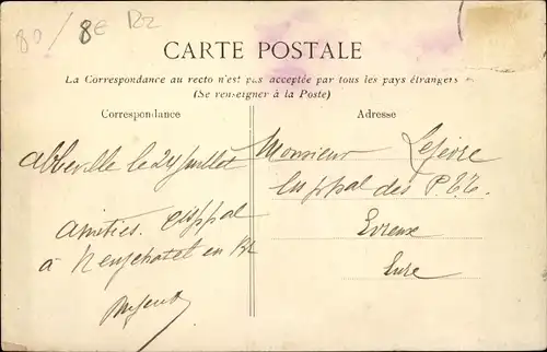 Ak Abbeville Somme, Post und Telegraphen