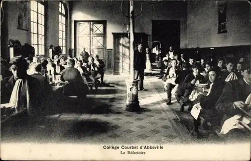 Ak Abbeville Somme, College Courbet, das Refektorium