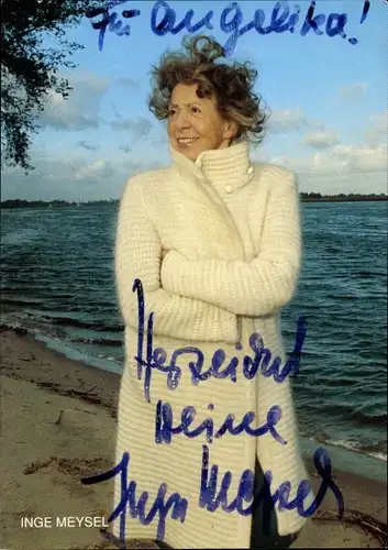 Ak Schauspielerin Inge Meysel, Autogramm, Portrait