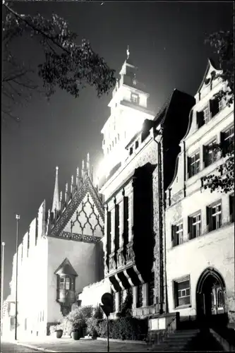 Ak Zeitz im Burgenlandkreis, Rathaus, Nacht