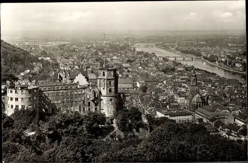 Ak Heidelberg am Neckar, Gesamtansicht, Schloss