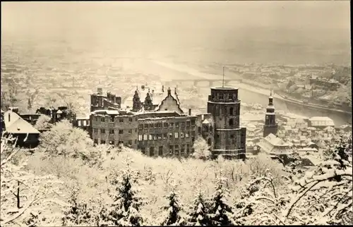 Ak Heidelberg am Neckar, Schloss im Winterzauber