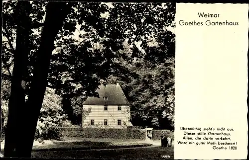 Ak Weimar in Thüringen, Goethes Gartenhaus