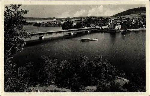 Ak Saalburg in Thüringen, Stausee der Bleibergsperre, Brücke