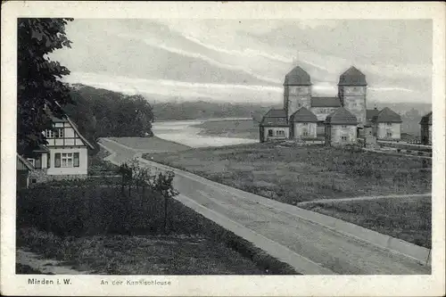 Ak Minden in Westfalen, Kanalschleuse