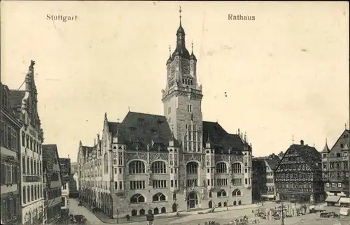 Ak Stuttgart in Württemberg, Rathaus