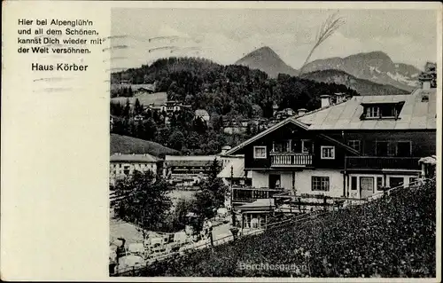 Ak Berchtesgaden in Oberbayern, Haus Körber, Außenansicht