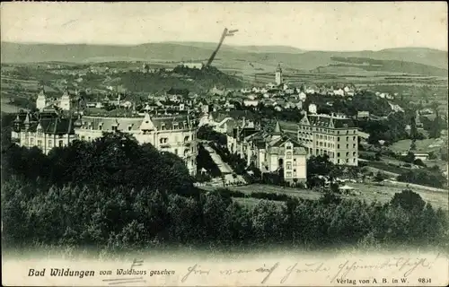 Ak Bad Wildungen, Gesamtansicht vom Waldhaus aus