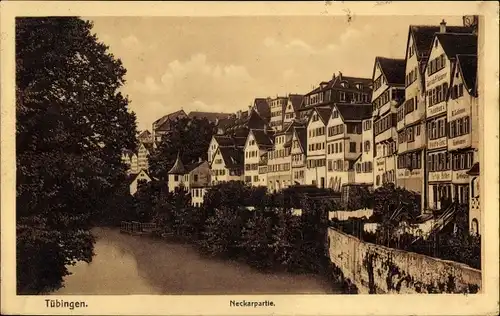 Ak Tübingen am Neckar, Häuser am Neckar