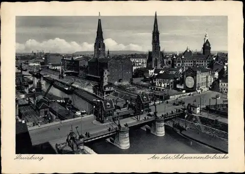 Ak Duisburg im Ruhrgebiet, Schwanentorbrücke