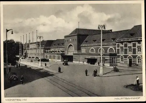 Ak Münster in Westfalen, Hauptbahnhof