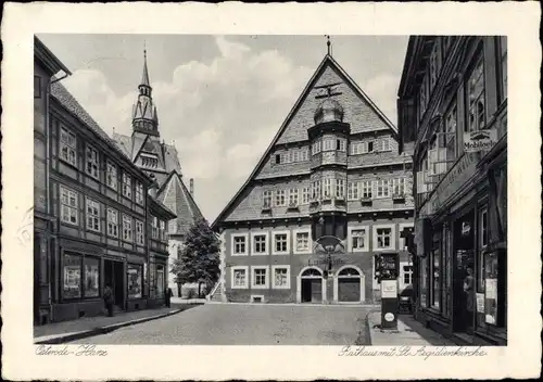 Ak Osterode am Harz, Rathaus mit St. Aegidienkirche