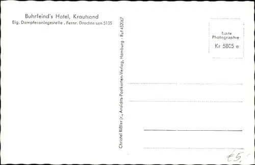 Ak Elbinsel Krautsand Drochtersen, Buhrfeinds Hotel, Brücke, Landkarte