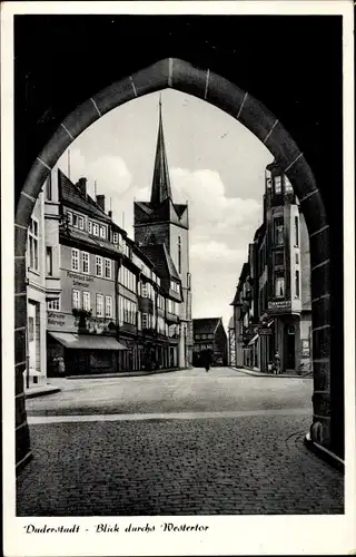 Ak Duderstadt im Eichsfeld, Blick durchs Westertor