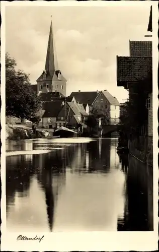 Ak Otterndorf an der Niederelbe, Teilansicht, Kirche