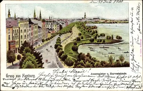 Ak Hamburg Eimsbüttel Harvestehude, Außenalster