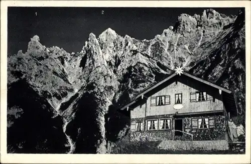 Ak Mittenwald in Oberbayern, Mittenwalderhütte am Karwendel
