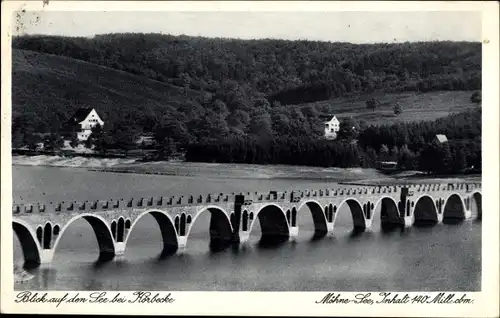 Ak Körbecke Möhnesee in Nordrhein Westfalen, Brücke, Talsperre