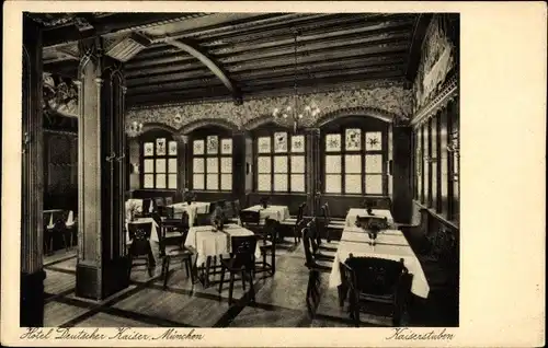 Ak München, Hotel Deutscher Kaiser, Kaiserstuben, Kaiser Ludwig Stube