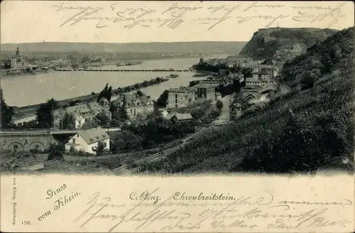 Ak Ehrenbreitstein Koblenz am Rhein, Panorama