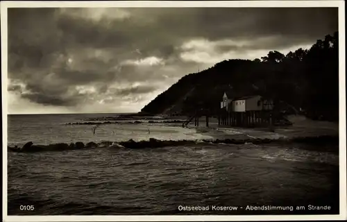 Ak Ostseebad Koserow auf Usedom, Abendstimmung am Strand