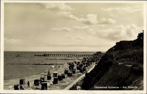 Ak Ostseebad Koserow auf Usedom, Strand