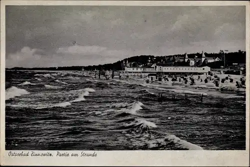 Ak Ostseebad Zinnowitz auf Usedom, Strand