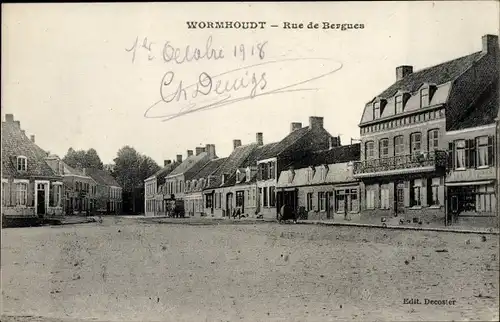Ak Wormhoudt Wormhout Nord, Rue de Bergues