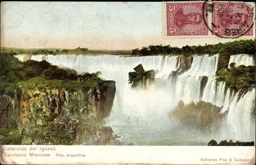 Ak Territorio Misiones Argentinien, Cataratas del Iguasu, Wasserfall