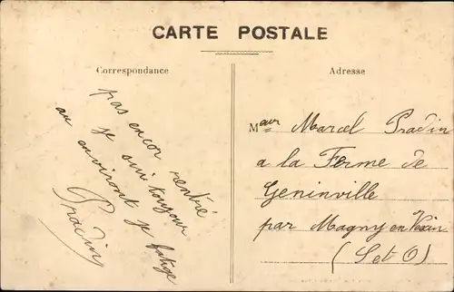 Postkarte Pierre la Trême Meurthe et Moselle, Teilansicht