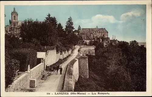 Ak Langres Haute Marne, Die Stadtmauer