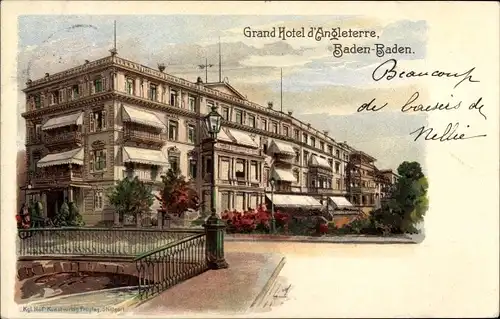 Litho Baden Baden am Schwarzwald, Grand Hotel d'Angleterre