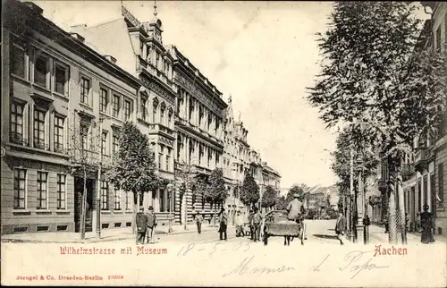 Ak Aachen, Wilhelmstraße mit Museum