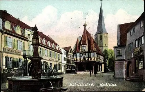 Ak Michelstadt im Odenwald, Marktplatz