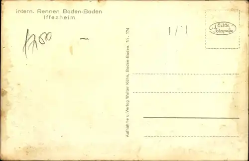 Ak Iffezheim am Rhein, Rennbahn Baden Baden