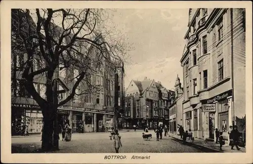Ak Bottrop im Ruhrgebiet, Altmarkt, Theater, Cafe Leonard, Hauerte
