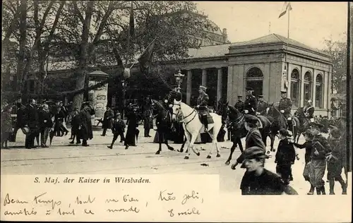 Ak Wiesbaden in Hessen, Kaiser Wilhelm II., Kaiserbesuch