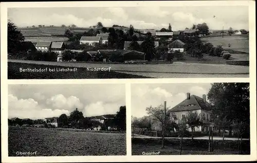 Ak Berthelsdorf Liebstadt im Erzgebirge, Gasthof Edwin Leuteritz, Niederdorf, Oberdorf