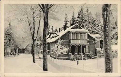 Ak Schöneck im Vogtland, Haus Paul Ritter, Klingenthaler Straße 16, Winter