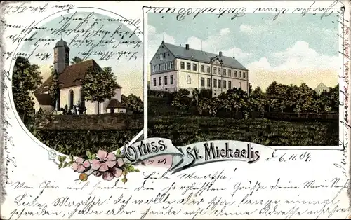 Ak St. Michaelis Brand Erbisdorf Sachsen, Schule, Kirche