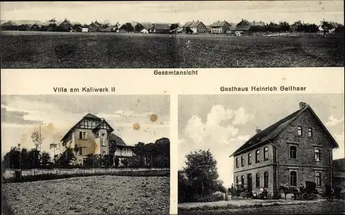 Ak Remlingen in Niedersachsen, Gesamtansicht, Villa am Kaliwerk II, Gasthaus Heinrich Gellhaar