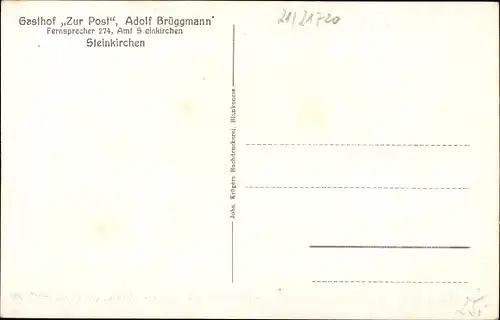 Ak Steinkirchen Altes Land Niedersachsen, Gasthof Zur Post