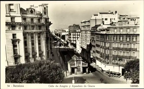 Ak Barcelona Katalonien Spanien, Calle de Aragón, Apeadero de Gracia