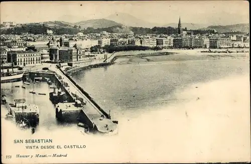 Ak Donostia San Sebastián Baskenland, Gesamtansicht