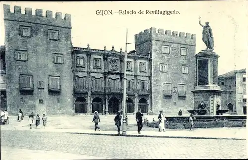 Ak Gijón Asturien Spanien, Palast von Revillagigedo